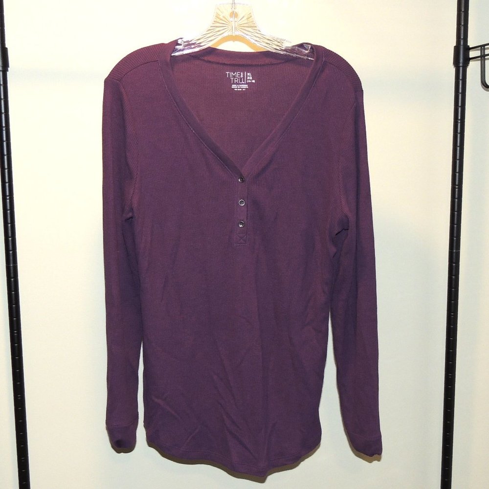 Time & Tru Purple  Knit Long Sleeve XL